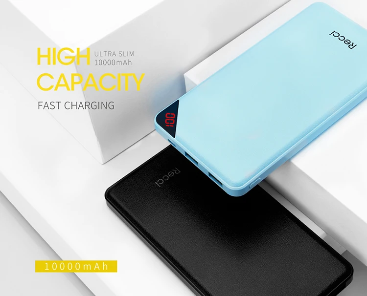 Recci king series ultra-thin portable phone charger power bank for promotional gift
