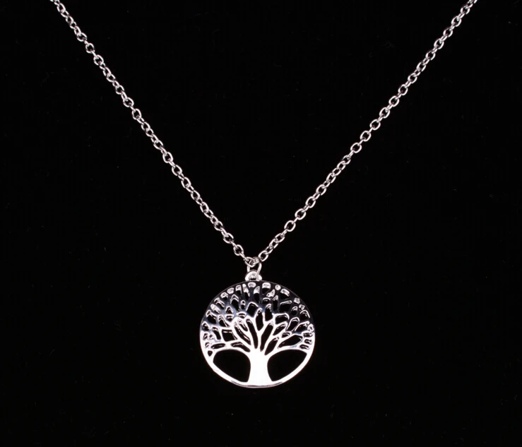 

sashion silver plated Tree Of Life pendant necklace totem religion 18inch collares populares wedding Valentines Day jewelry, As picture