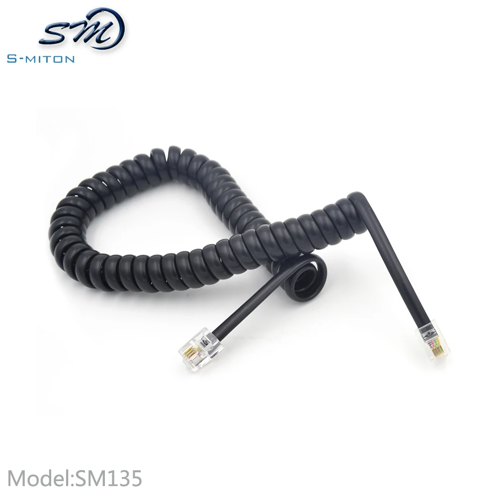 
rj9-4p4c telephone spiral coiled cord 