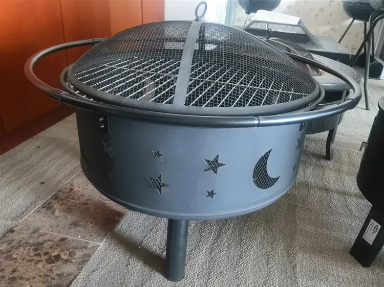Iron Cast Star & Moon Outdoor Fire Pit Wholesale Round Fireplace Fire