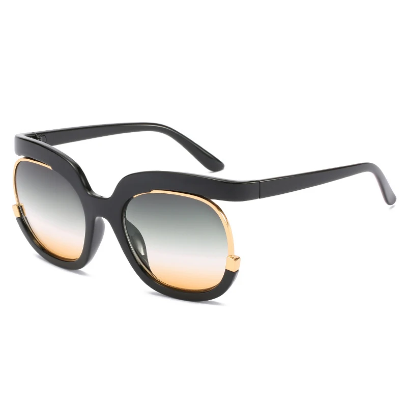 

2019 new fashion half frame eyewear rounded PC sunglasses, As you see