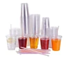 375ml Disposable Clear Plastic Coffee Cup with Lids and Straw for Cold Drinking in Milk Tea Store