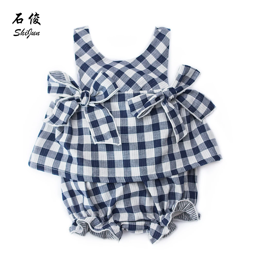 

Shijun 2019 Plaid Spain Style Toddler Girl Clothing Baby Boutique Wholesale Clothing Set, N/a