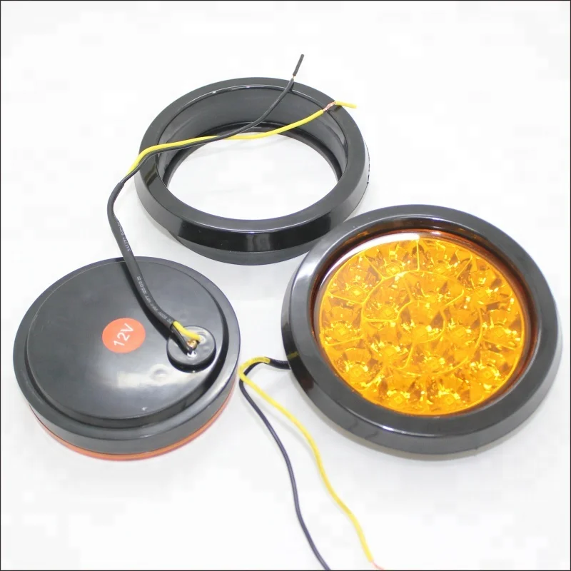 
Red amber white 12v 24v 4 inch round truck LED trailer tail lights 