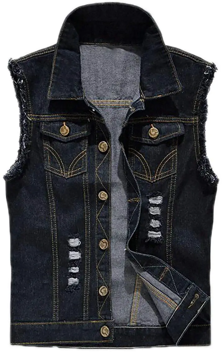 black jean jacket vest
