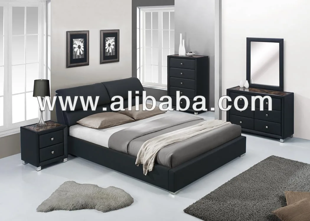 Furniture Bedroom Sets Faux Leather Pu Bedroom Suite Beds Dresser
