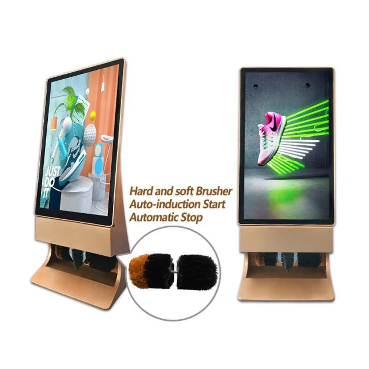 Popular Automatic Shoe Polishing Machine with Advertising Display