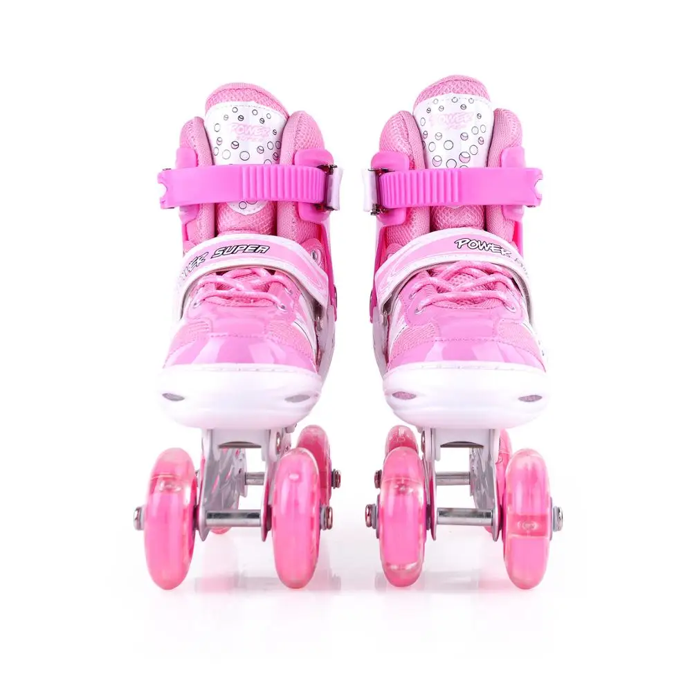 

PAPAISON New creation 4 wheels wholesale adjustable kids roller inline skates, Blue, pink