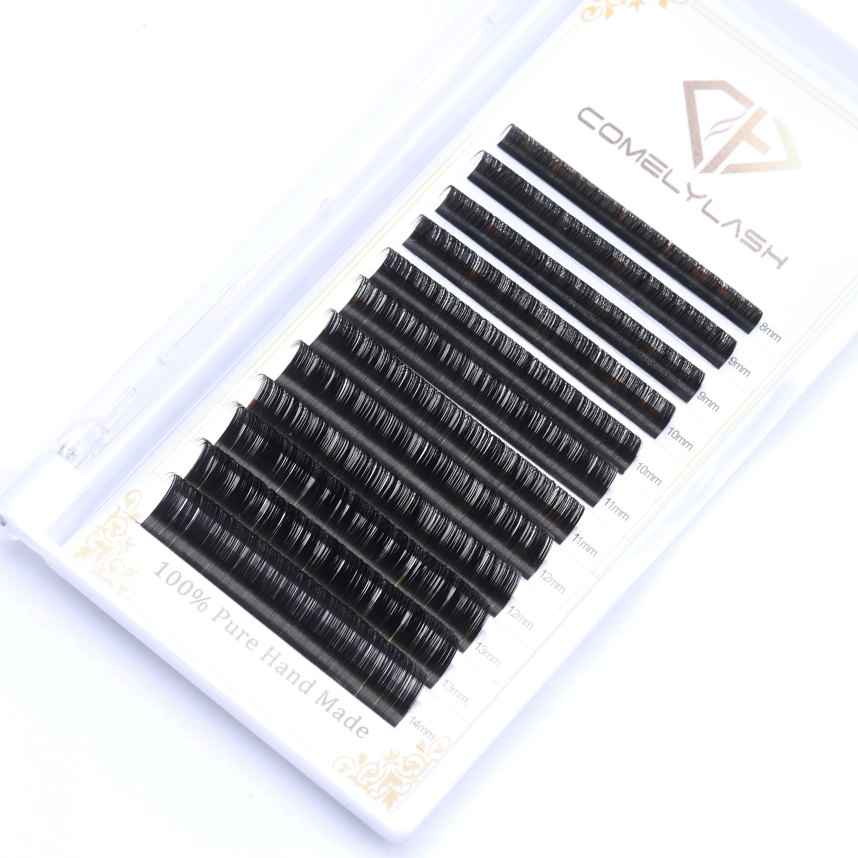 

Own Brand Private Label Human Hair Eyelashes Extension, Matte black
