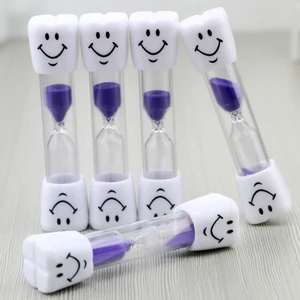 Dental promotional gifts for Doctors 3 Minutes tooth brush smiling face Sand timer Hourglass
