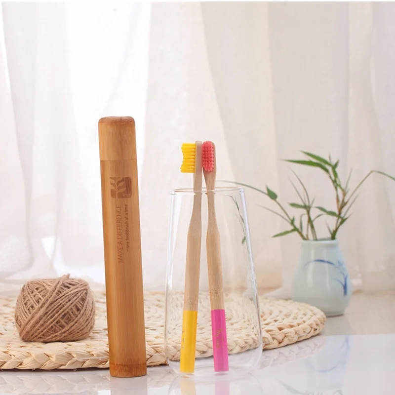 

Eco friendly Bamboo toothbrush With Travel Tube