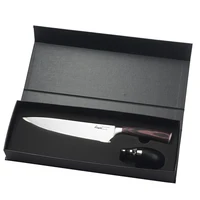 

High carbon 7cr17mov steel 8 inch chef knife with sharpener kitchen knife set