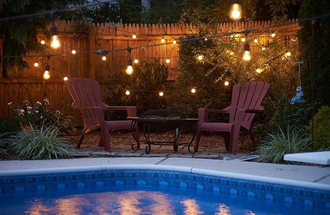 Backyard Garden Decor Warm White Led Fairy Light G50 Wire Patio Outdoor Solar Panel Copper String Lights