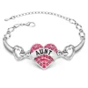 2016 love family member bracelet zinc alloy heart bracelet for dear aunt bracelet free sample