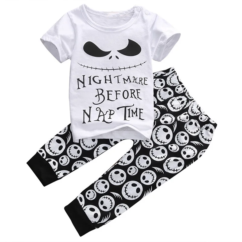 

Nightmare Print 2019 Baby Summer Fashion Clothing Sets T-shirt and Pants Lovely Newborn Baby Clothing Set