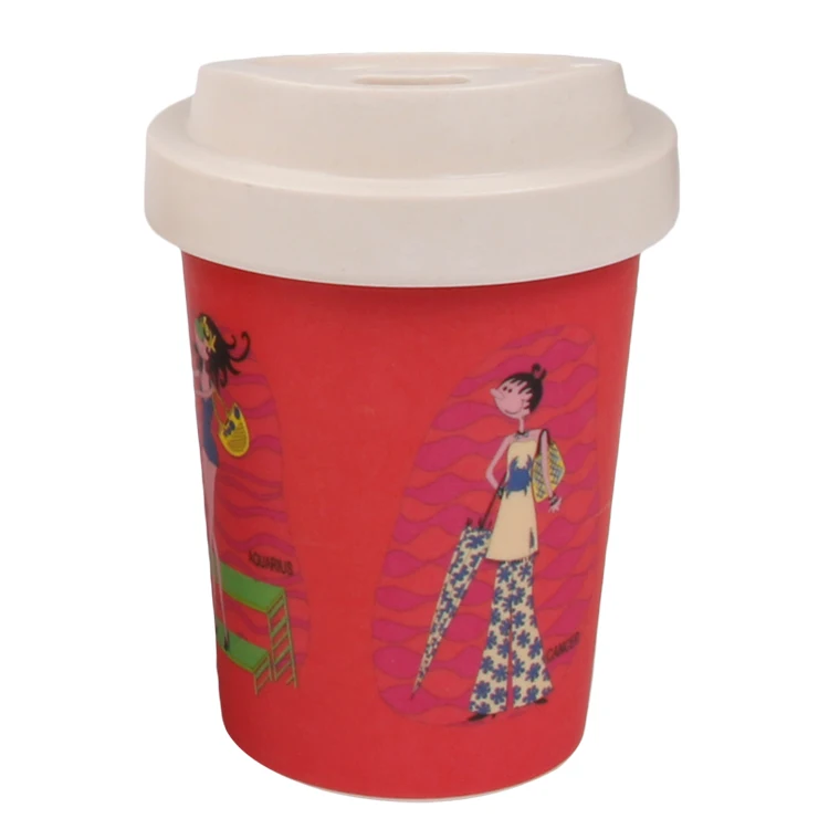 

MIKENDA Hot Sale Bamboo Fiber Reusable Coffee Mug 350ml For Office Cup biodegradable mugs