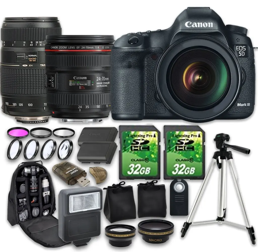 2x Telephoto Lenses DavisMAX Fibercloth Lens Bundle Wide Angle 3 Piece Filter Kit for Canon EOS 5D Mark II and Canon EOS 5D Mark III with Canon 17-40mm USM Lens 77mm Macro Close Up Kit