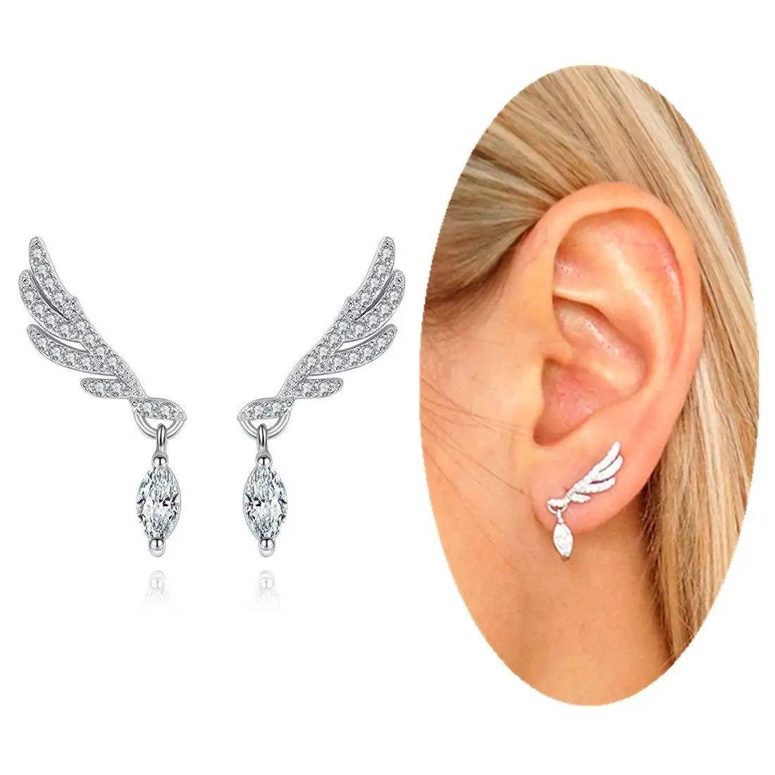 wing earrings studs