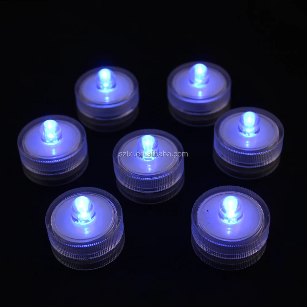 Round Shape Blue color LED Submersible FloraLytes/ LED Submersible sinking Tealight candle