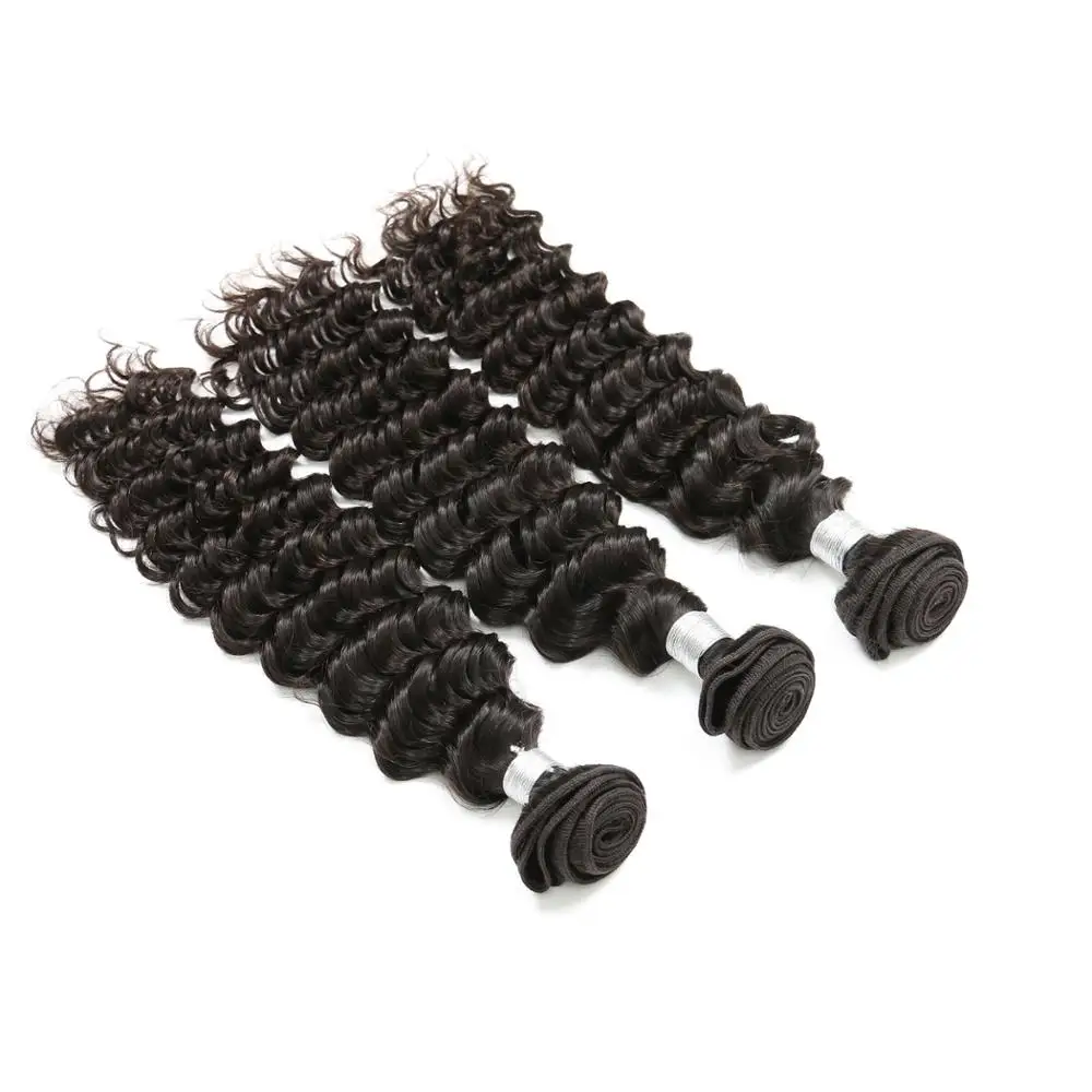 

LeYuan brazilian 3 bundles 32 42 inch flat iron straightener deep wave braiding hair accept paypal