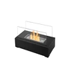 Free standing indoor moving 2 sided glass table fireplace