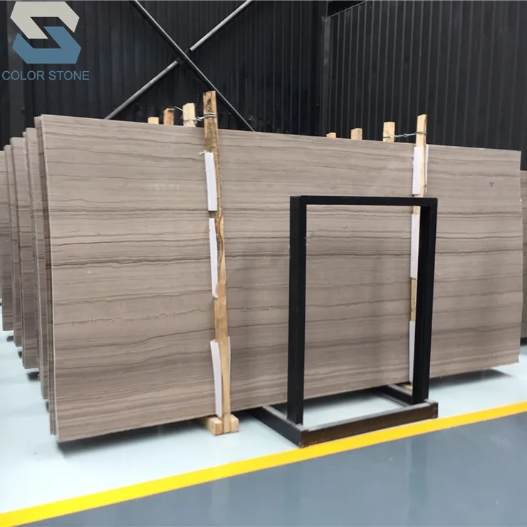 Cheapest Wooden Marble Slab Gray Wood Athens Grey For stairs and risers