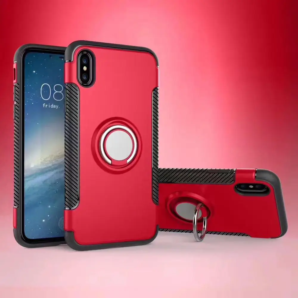 For Iphone X Ring Holder Phone Case With Finger Shockproof