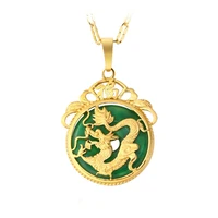 

XL4051 xuping stone jewelry women Malay jade dragon pendant necklace