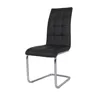 hot selling black leather U shape chromed dining chair