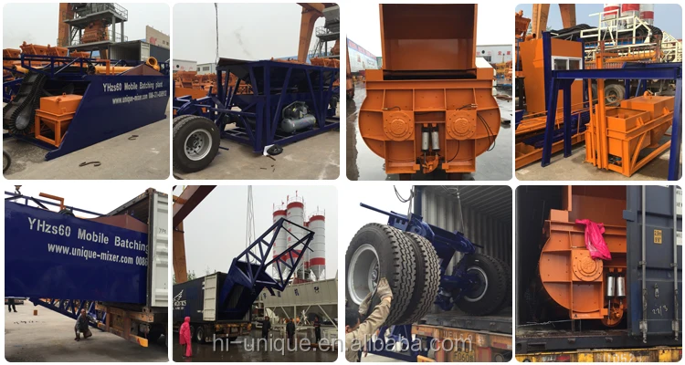 portable mobile concrete mixing plant