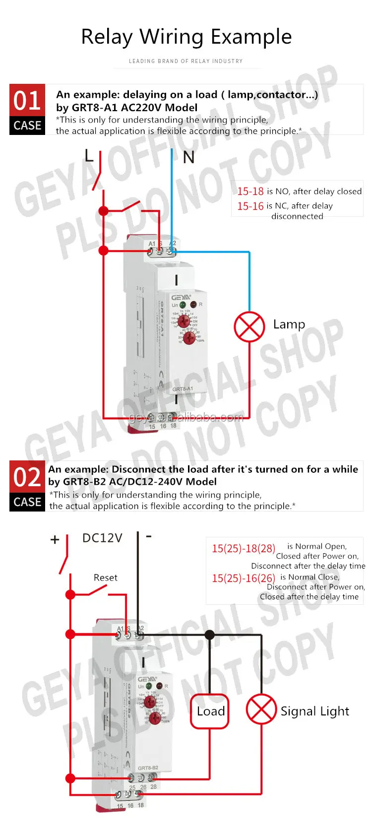 Rele temporizador de retardo AC//DC12V-240V montar en un carril DIN de 35mm Temporizador GRT8-B2