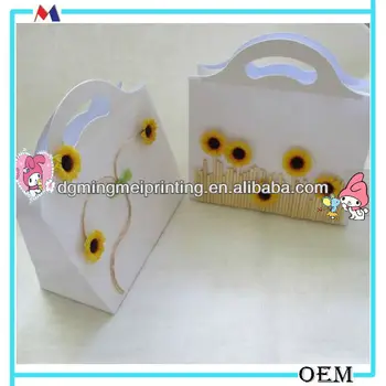 Hand Decorated Solid Double White Kraft Paper Bags Customized Gift