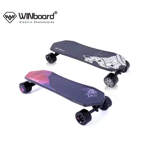 WINboard Lynx portable 14 miles distance  90mm  hub motor remote control 3 speed carbon fiber motorized hub motor e board