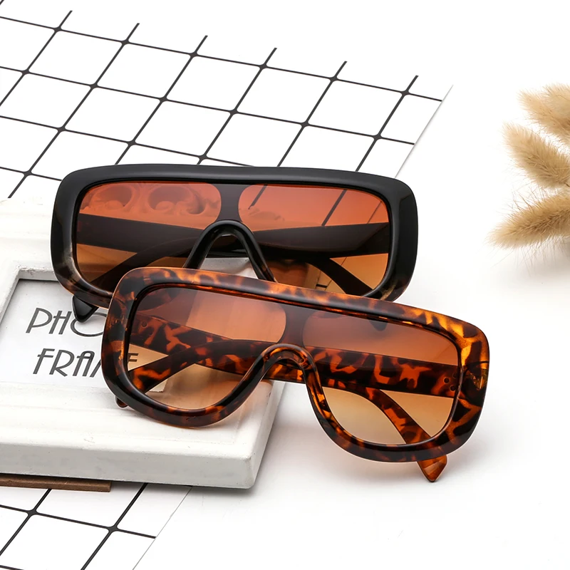 

RENNES [RTS] Wholesale new fashion big frame square PC UV400 gradient color sunglasses, Color customized