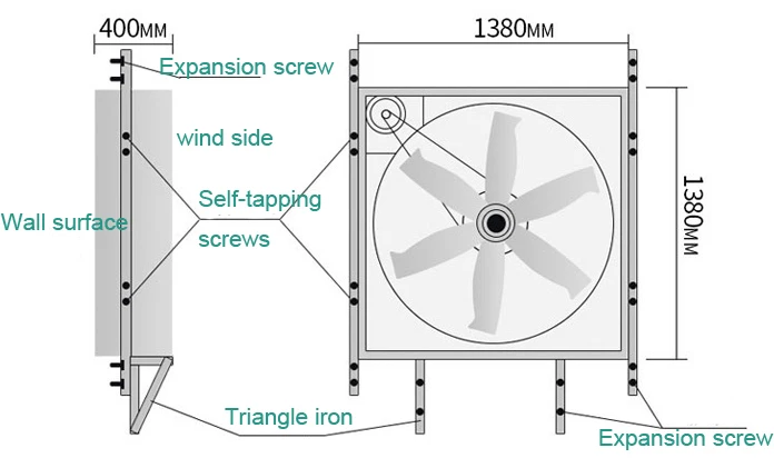 Industrial Ventilation 50 Inch Exhaust Fans and Poultry House Ventilation Fan