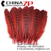 CHINAZP Wholesale Top Quality Dyed Red Ringneck Wing Quills Feather