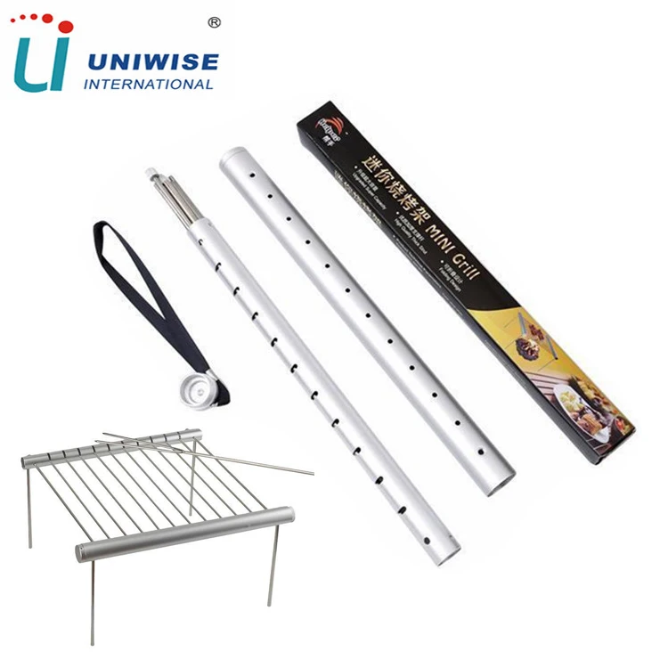 Amazon hot sales Simple Portable Folding Mini Grill Rack Stainless Steel Outdoor Barbecue Pocket BBQ Grill
