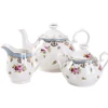 Wholesale porcelain coffee set ceramic pots turkish tea pot kettle tea set with gold rim