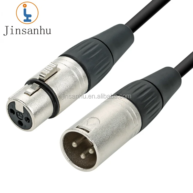 

jinsanhu high quality 3 pin male to female xlr cable for audio microphone, Black, white
