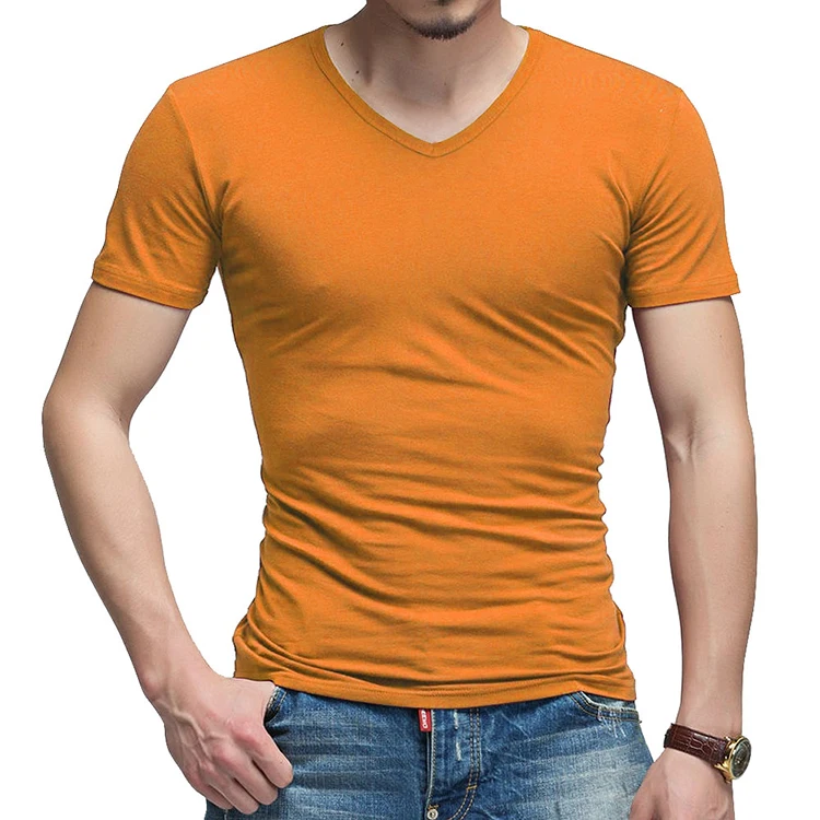 V O Neck 95% Cotton 5% Elastane T Shirt Men T Shirt Custom - Buy Men T ...