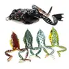 RUNCL 5PCS Artificial Soft Plastic Jump Frog Bait Hollow Body Frog Lures Top Water Baits Fishing Frog for Bass Fishing