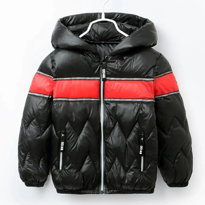 
Good Price Wholesale High Quality Contrast Padding Zipper Public Kids Boys Winter Thick Jacket With Hood 