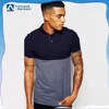 High quality 100% pima cotton two tone blocked polo shirts for men