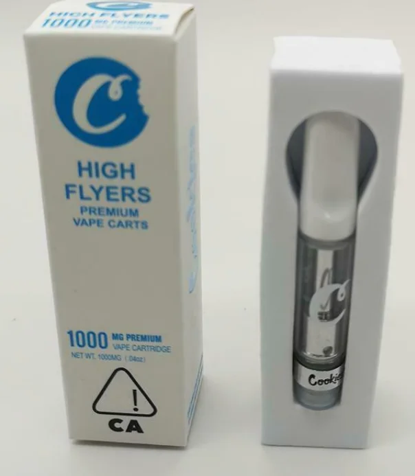 

Newest Cookies Carts Vape Cartridge Packaging Cookies Cart 1.0 Ceramic Coil Empty Vape Pen Cartridges E-Cig Vaporizer For 510 Th, Blue and clear