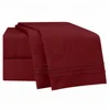VB2035 Twin Size Quality microfiber solid color bedding sheet set including flat sheet fitted sheet and pillowcases