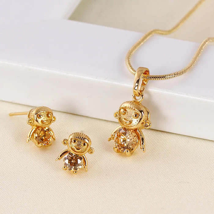 

61056 xuping fashionable monkey animal baby jewelry set