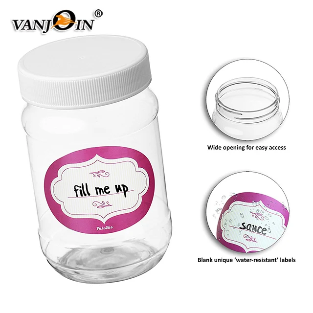 16oz Clear Plastic Jars With Removable Chalk Labels Buy Candle Jar
