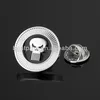 cool black skull death hell round metal lapel pins