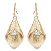 New Products Handmade Petunia Pearl Insert Gold Plated Earrings Jewelry Luxury Pearl Gold Earring