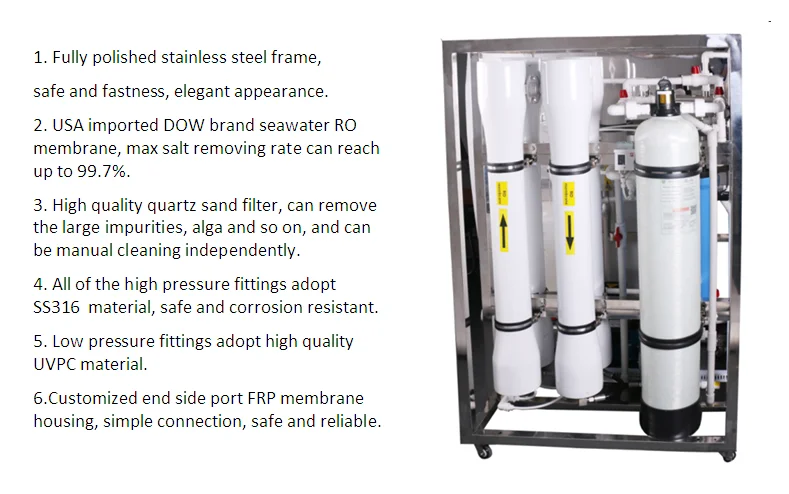 10000L/day island drinking water use movable seawater desalination equipment